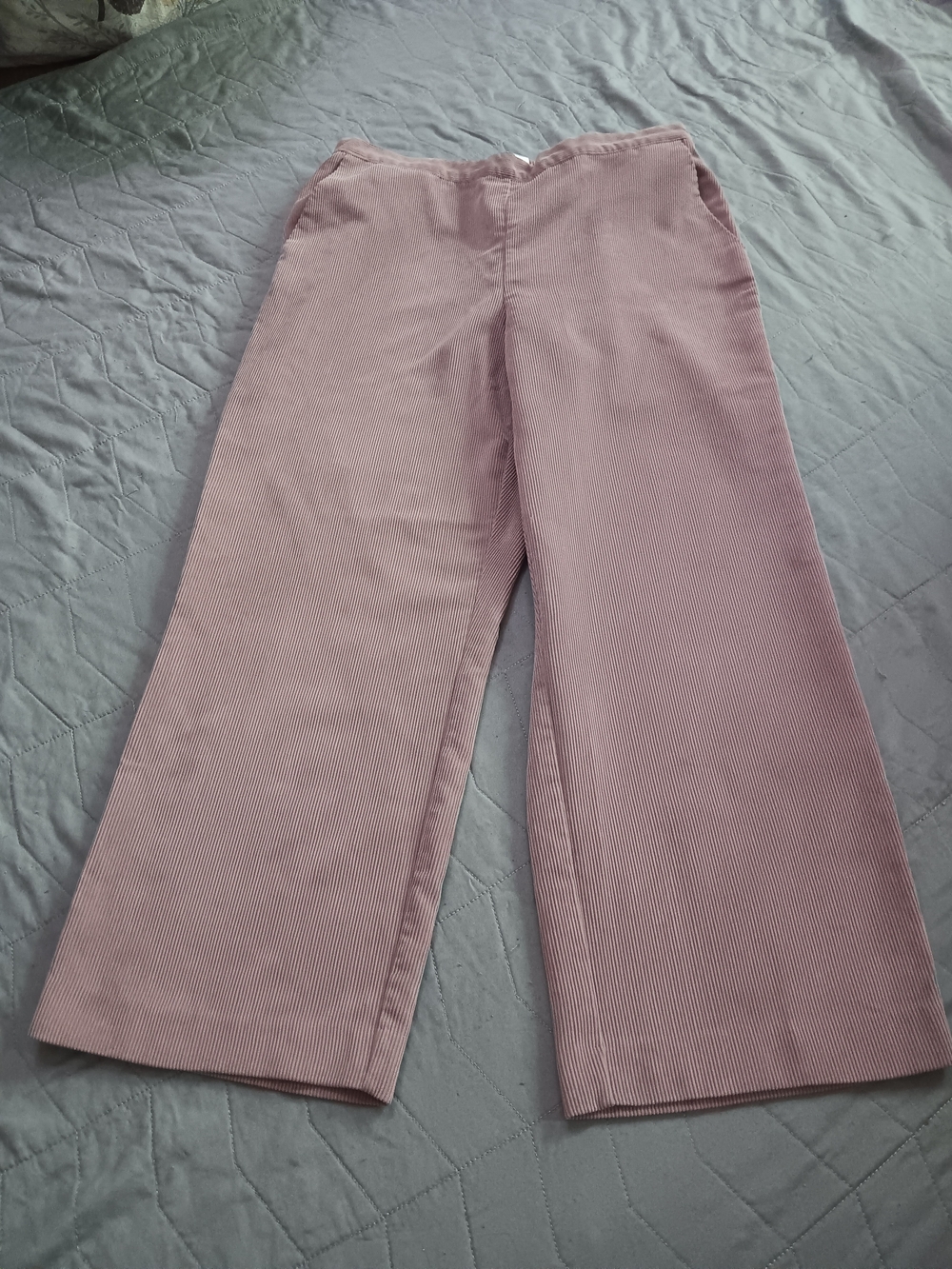 Alfred Dunner Wide-Leg Corduroy Pants in Dusty Rose Size 14p